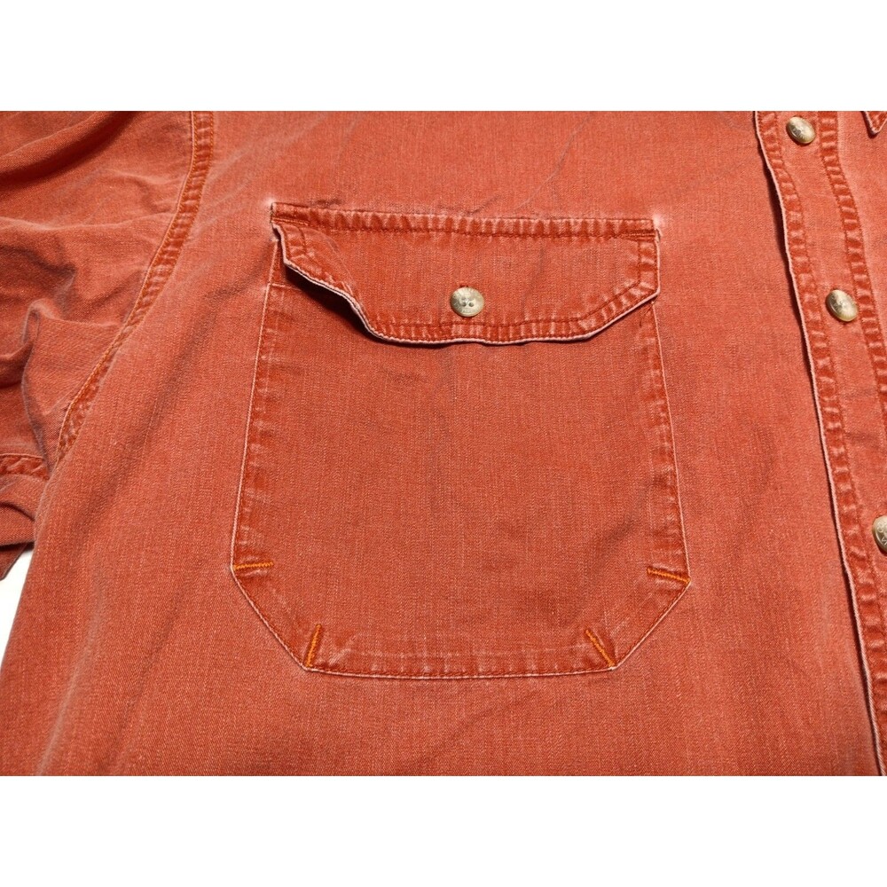 Columbia XCO short-sleeved cotton shirt mens size Large Burnt Orange Rust Color - Picture 3 of 16